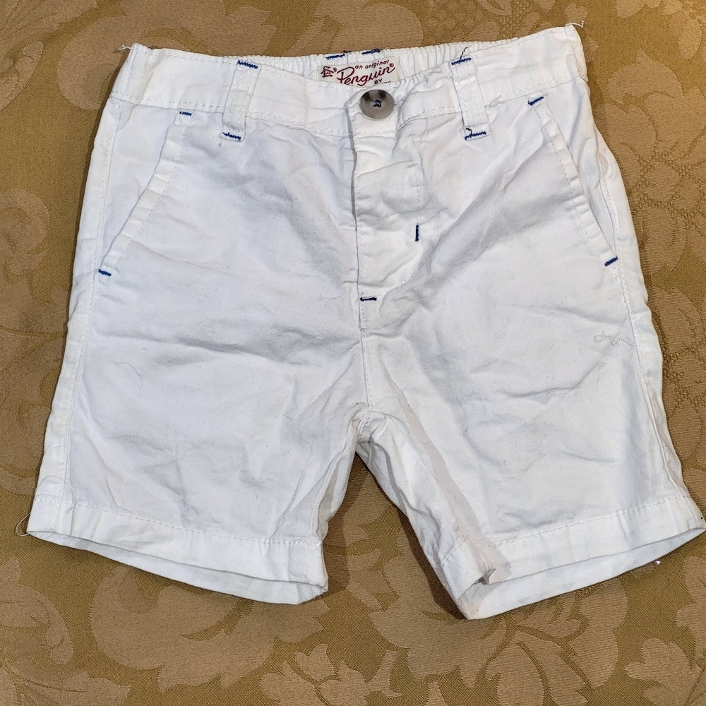 Original Penguin baby's white cotton shorts